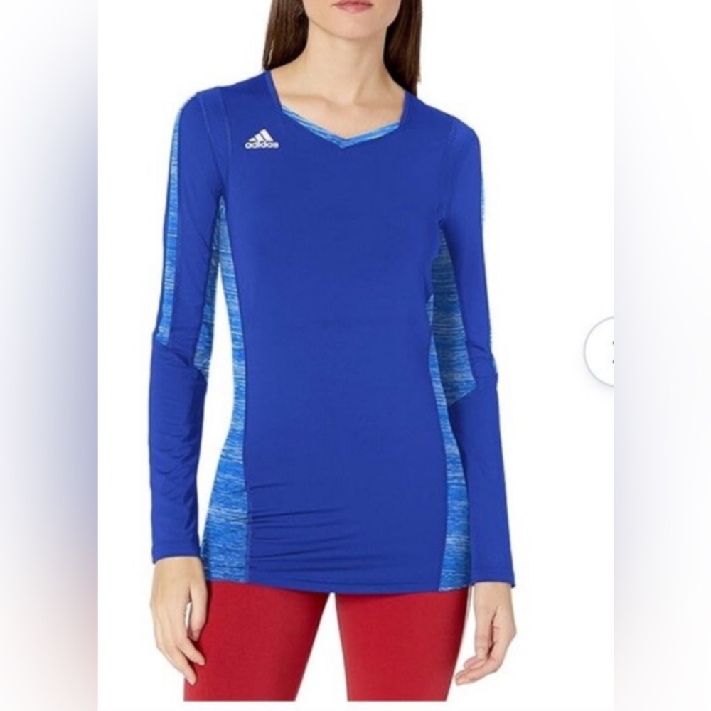 Adidas Blue Fitted Jersey Hoodie